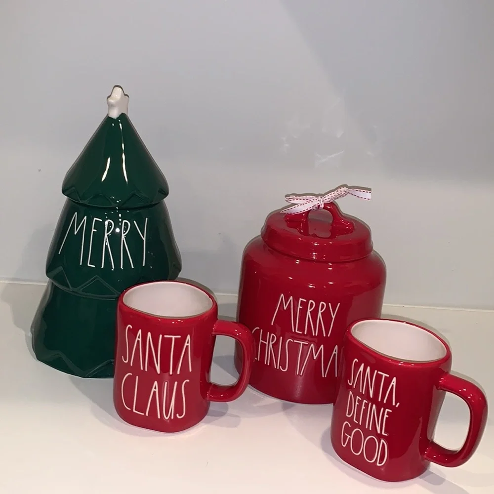 Rae Dunn Ceramic Christmas Tree Cookie‎ Jar Canister
